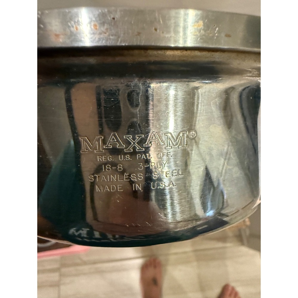 Vintage Maxam 1-1/2 Quart Sauce Pan Pot Stainless 18-8  3-ply Heavy Duty - Picture 6 of 7